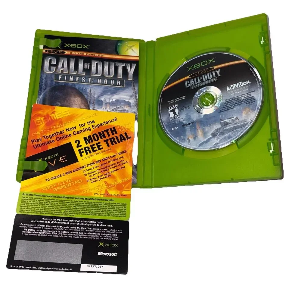 Xbox Call Of Duty Finest Hour & Tony Hawk’s American Wasteland Bundle- Authentic